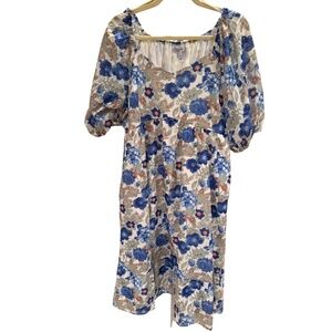 NWT Polagram- blue and green floral midi dress